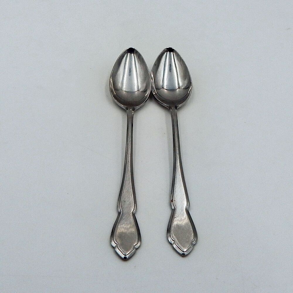 Oxford Hall SHOREHAM Teaspoon 6-1/2 Inch Burnished Stainless Flatware Japan S/2